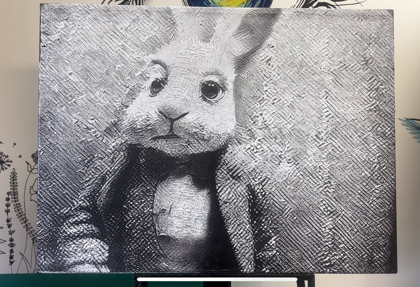 White Rabbit In The Wall Canvas